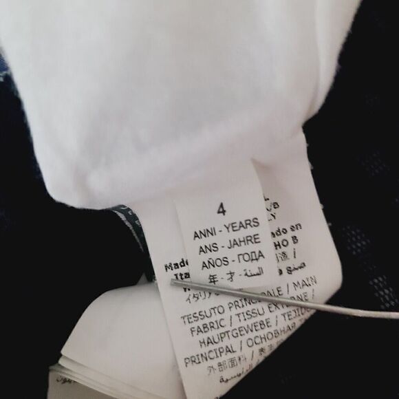 Blumarine Baby Dress Italy 4 Blue White Gingham Check Tiered Sleeveless A-Line - Picture 5 of 7